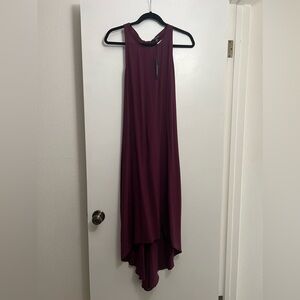 NWT Acrobat plum silk long high low dress